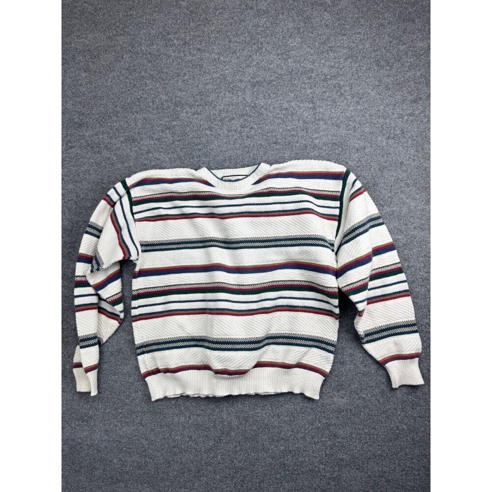 Vintage Shenandoah Sweater Men's‎ XL Cable Knit Striped USA Made 90s Golf